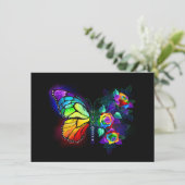 Faire-part Papillon arc-en-ciel (Debout devant)