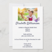 Faire-part Papillon Avis de décès (Dos)