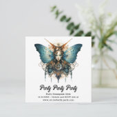 Faire-part Papillon Empereur Pistonwing Mariage Steampunk (Debout devant)