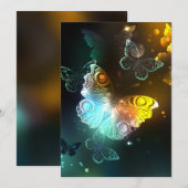 Faire-part Papillon lumineux et papillons de nuit (Devant / Derrière)