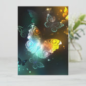 Faire-part Papillon lumineux et papillons de nuit (Debout devant)