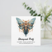 Faire-part Papillon Monarch Cogwing Mariage Steampunk (Debout devant)