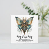 Faire-part Papillon Paon Steelswift Mariage Steampunk  (Debout devant)