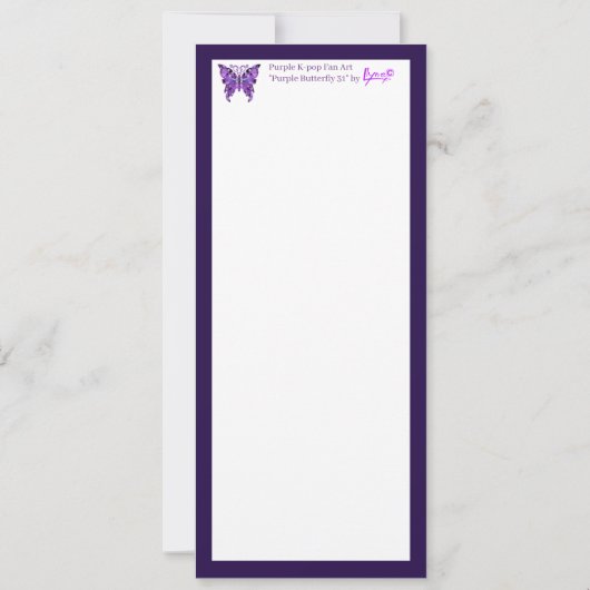 Faire-part Papillon pourpre 31 (Dos)