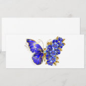 Faire-part Papillon Saphir Fleur (Devant / Derrière)