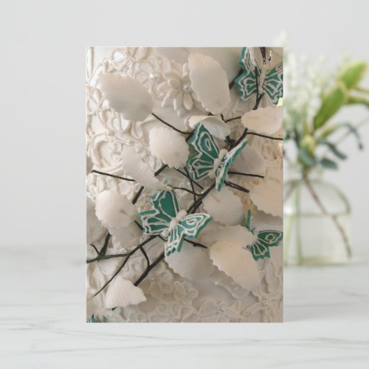 Faire-part papillons verts (Debout devant)