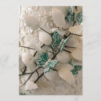 Faire-part papillons verts