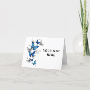 Faire-part Papillons volants bleus Morpho