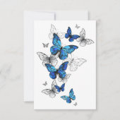 Faire-part Papillons volants bleus Morpho (Devant)