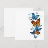 Faire-part Papillons volants Morpho et Monarch (Devant / Derrière)