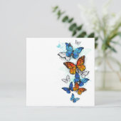 Faire-part Papillons volants Morpho et Monarch (Debout devant)