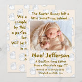 Faire-part Pâques Neutre Genre Nouveau Arrivée (Devant / Derrière)