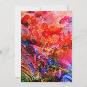 Faire-part Paradis Floral Oiseau Phoenix Rising Flame Art