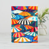 Faire-part Parapluie Abstrait Rainbow Beach (Debout devant)
