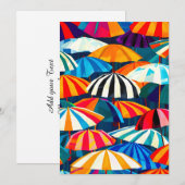 Faire-part Parapluie Abstrait Rainbow Beach (Devant / Derrière)