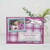 Faire-part Parfait ~ Annonces d'adoption violette (Debout devant)