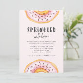 Faire-part Parsemé de baby shower de beignes d'amour (Debout devant)