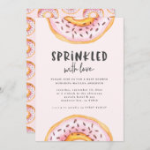 Faire-part Parsemé de baby shower de beignes d'amour (Devant / Derrière)