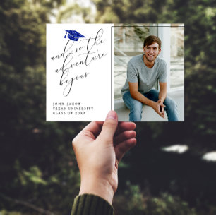 Faire-part Parties scintillant Bleue Citations de Casquette P