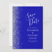 Faire-part Parties scintillant d'argent Royal Blue Enregistre (Devant)