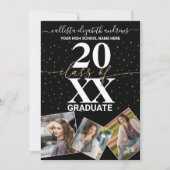 Faire-part Parties scintillant d'or Confetti Classe de Gradua (Devant)