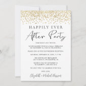 Faire-part Parties scintillant d'or de la réception de mariag (Devant)