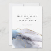 Faire-part Parties scintillant d'or et marine Agate Faire-par (Dos)