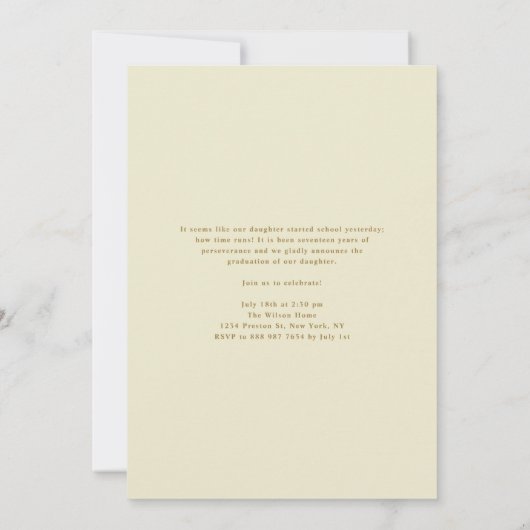 Faire-part Parties scintillant d'or Gras GRAD Typographie Gra (Dos)