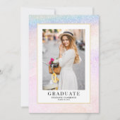 Faire-part Parties scintillant Holographique Rainbow Diplôme (Devant)