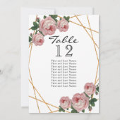 Faire-part Parties scintillant Or rose Floral Geo Numéro de t (Dos)