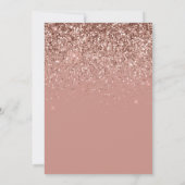 Faire-part parties scintillant rose en or girly douce moderne (Dos)