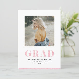 Faire-part Parties scintillant rose Gras GRAD Typographie Gra
