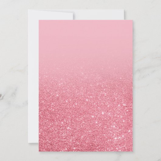 Faire-part Parties scintillant rose moderne Ombre Girly Photo (Dos)