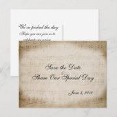 Faire-part Partition Enregistrer la date Carte postale (Devant / Derrière)