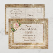 Faire-part Partition Enregistrer la date Carte postale (Devant / Derrière)