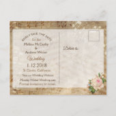 Faire-part Partition Enregistrer la date Carte postale (Dos)