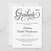 Faire-part Pas de photo Elegant Typographie Graduation (Devant)