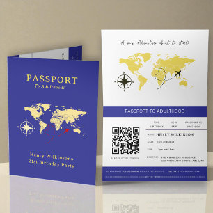 Faire-part Passeport vers l'âge adulte 21e anniversaire