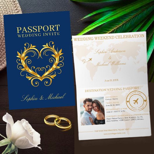 Faire-part Passport Wedding Invitation-Destination Weddings