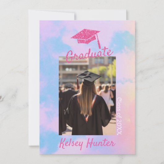 Faire-part Pastel Clouds Graduation Era Lover Parties scintil (Devant)