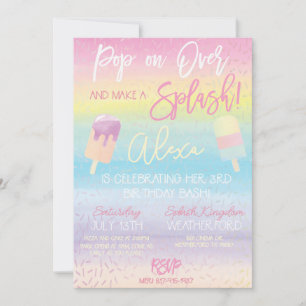 Faire-part Pastel Popsicle fête d'anniversaire