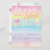 Faire-part Pastel Popsicle fête d'anniversaire (Devant / Derrière)