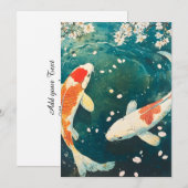 Faire-part Pastel Spring Koi Blossom (Devant / Derrière)