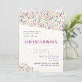Faire-part Pastel Terrazzo Slab Baby shower moderne (Debout devant)
