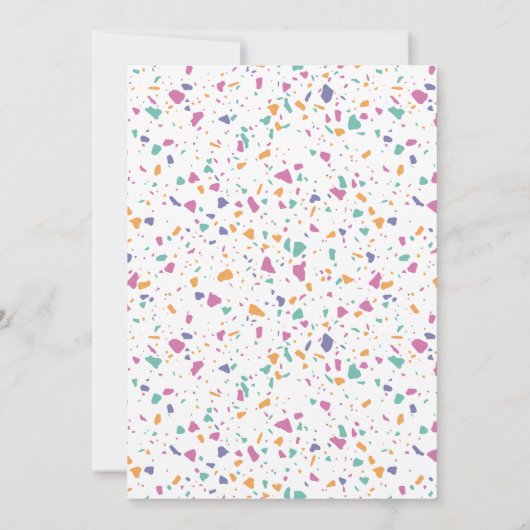 Faire-part Pastel Terrazzo Slab Baby shower moderne (Dos)