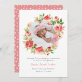 Faire-part Pastèque Rose Wreath | Elégante naissance florale (Devant / Derrière)