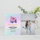 Faire-part Patinage sur glace Patinage hivernal jumeau d'anni (Debout devant)