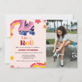 Faire-part Patinage sur glace Retro super Anniversaire Let's (Devant)