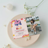 Faire-part Patinage sur glace Retro super Anniversaire Let's 