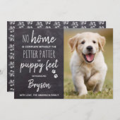 Faire-part Patte amère des pieds de chiot Nouveau chien de ma (Devant / Derrière)